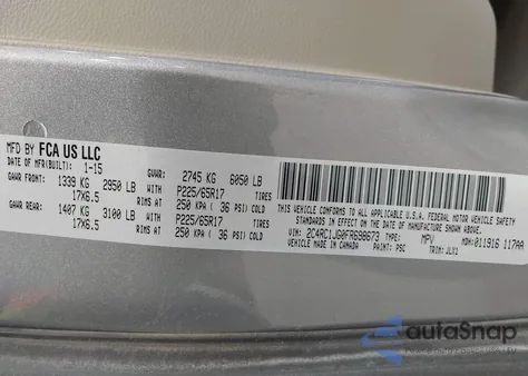 2015 Chrysler Town & Country Limited из США, поврежденный, VIN 2C4RC1JG0FR698673